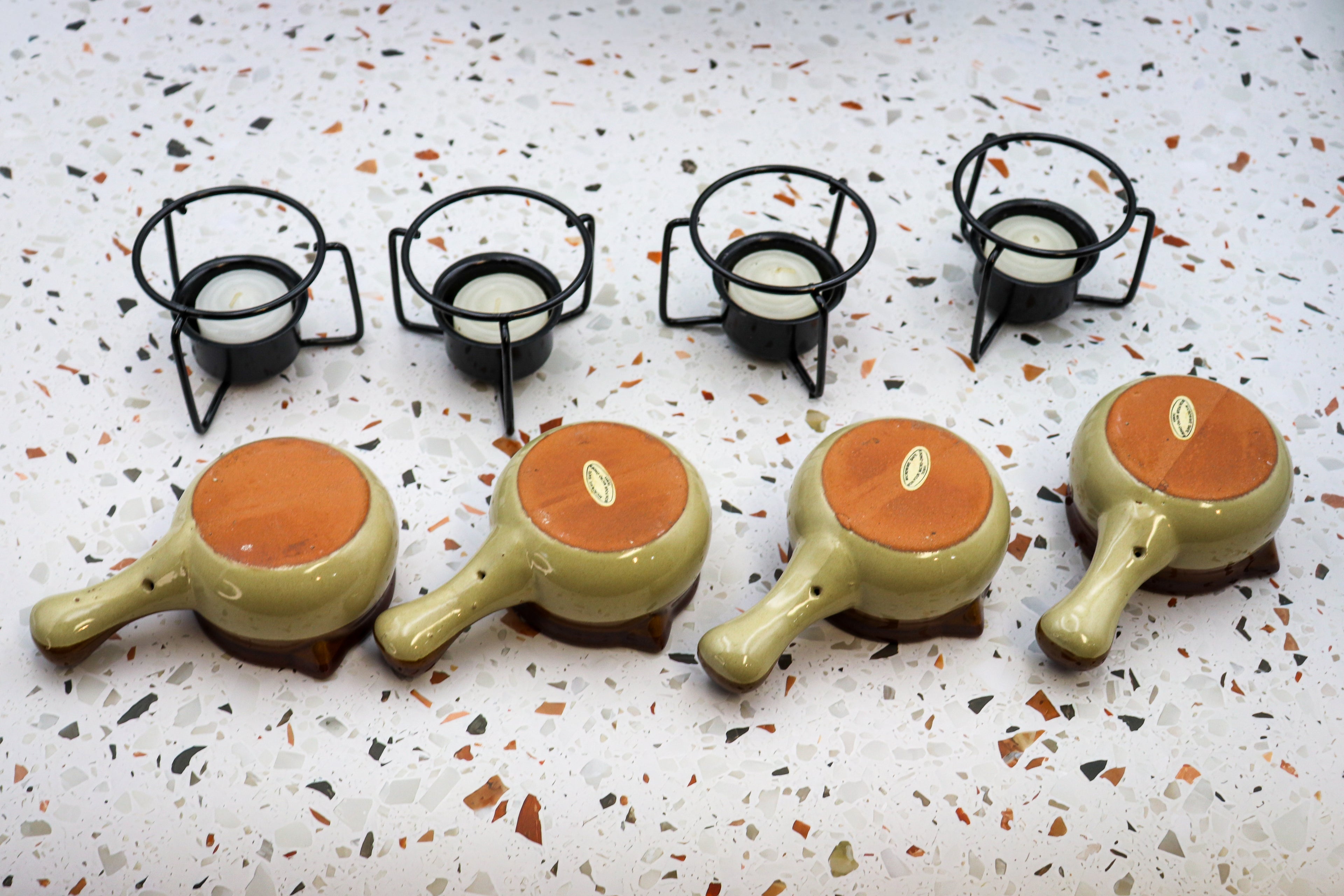 Vintage Ceramic Butter & Sauce Warmer Set