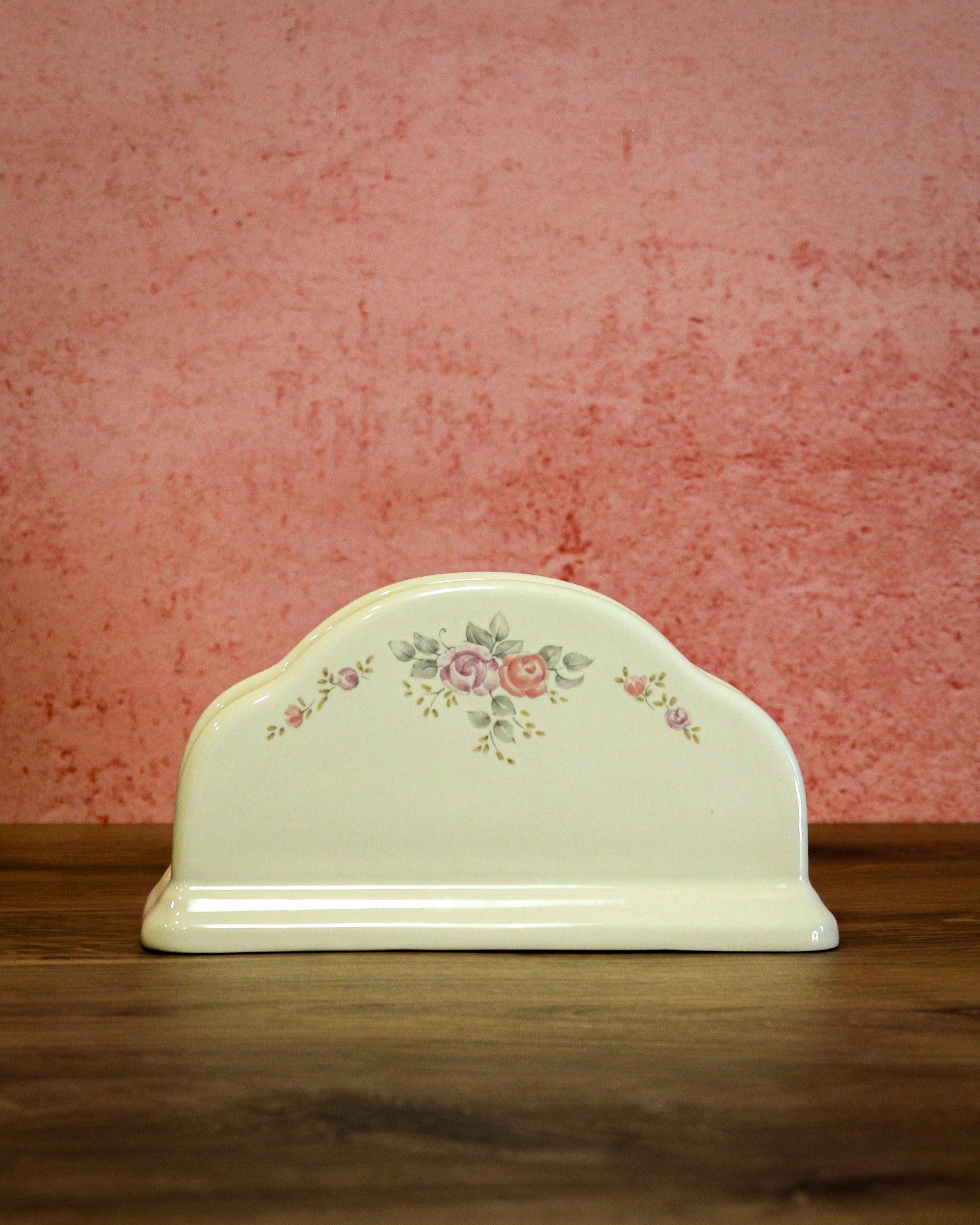 Vintage Pfaltzgraff Trousseau Napkin Holder – Retired Floral Stoneware Pattern