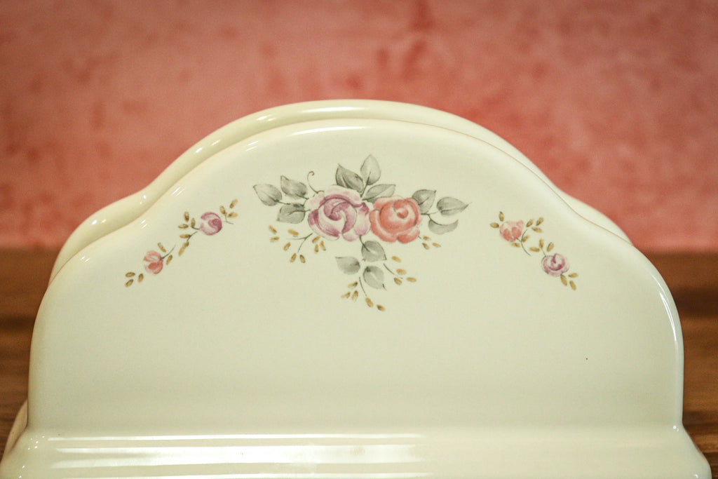 Vintage Pfaltzgraff Trousseau Napkin Holder – Retired Floral Stoneware Pattern