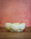 Vintage Belleek Ireland Shell Bowl – Yellow Lustre Trim, 7th Black Mark Porcelain Dish