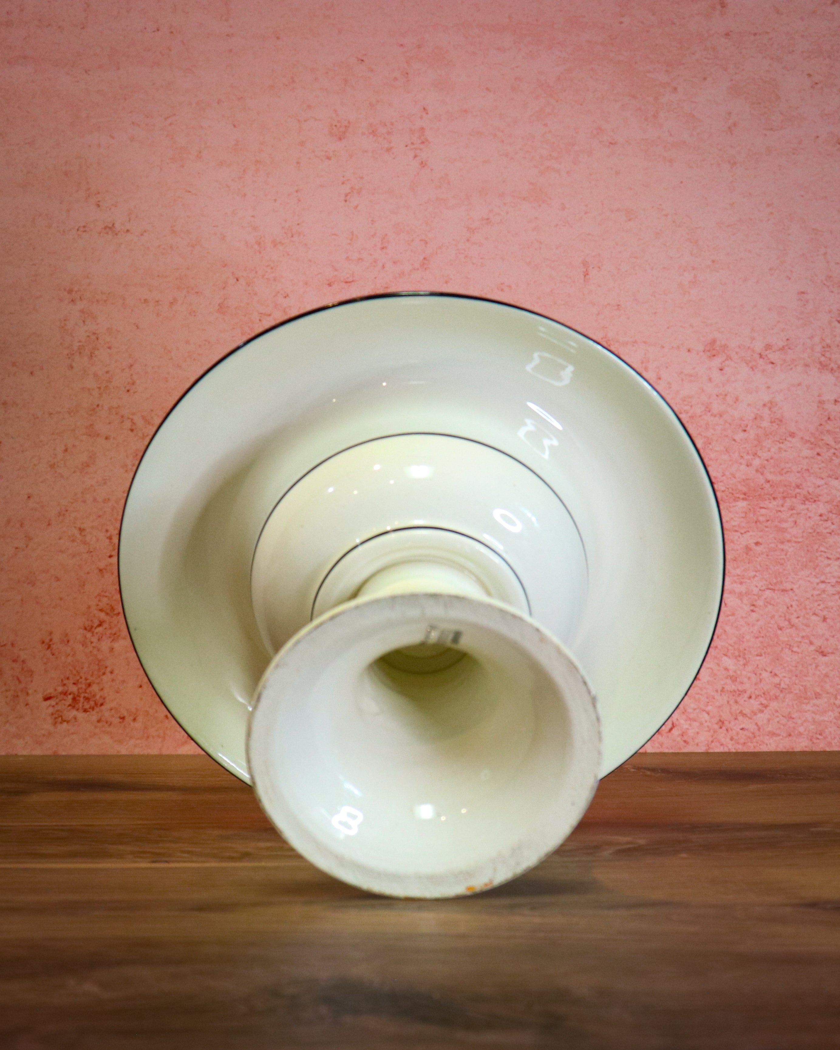 Art Deco Czechoslovakia Hand-Painted Orange Spatter Pedestal Compote Bowl
