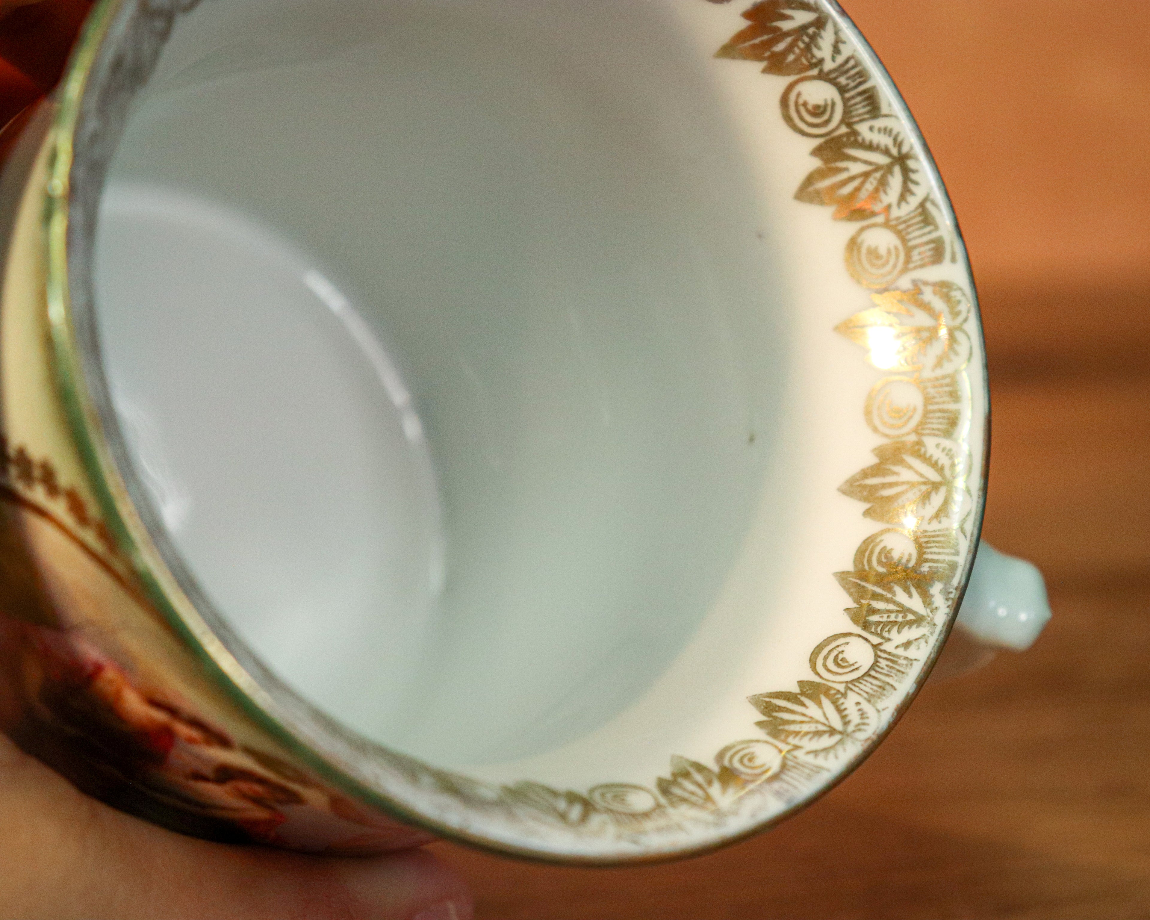 Antique Royal Vienna Fragonard Eggshell Porcelain Demitasse Cup