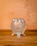 Vintage Fenton Frosted Satin Glass Rose Bowl – Grapes & Leaves Relief Vase