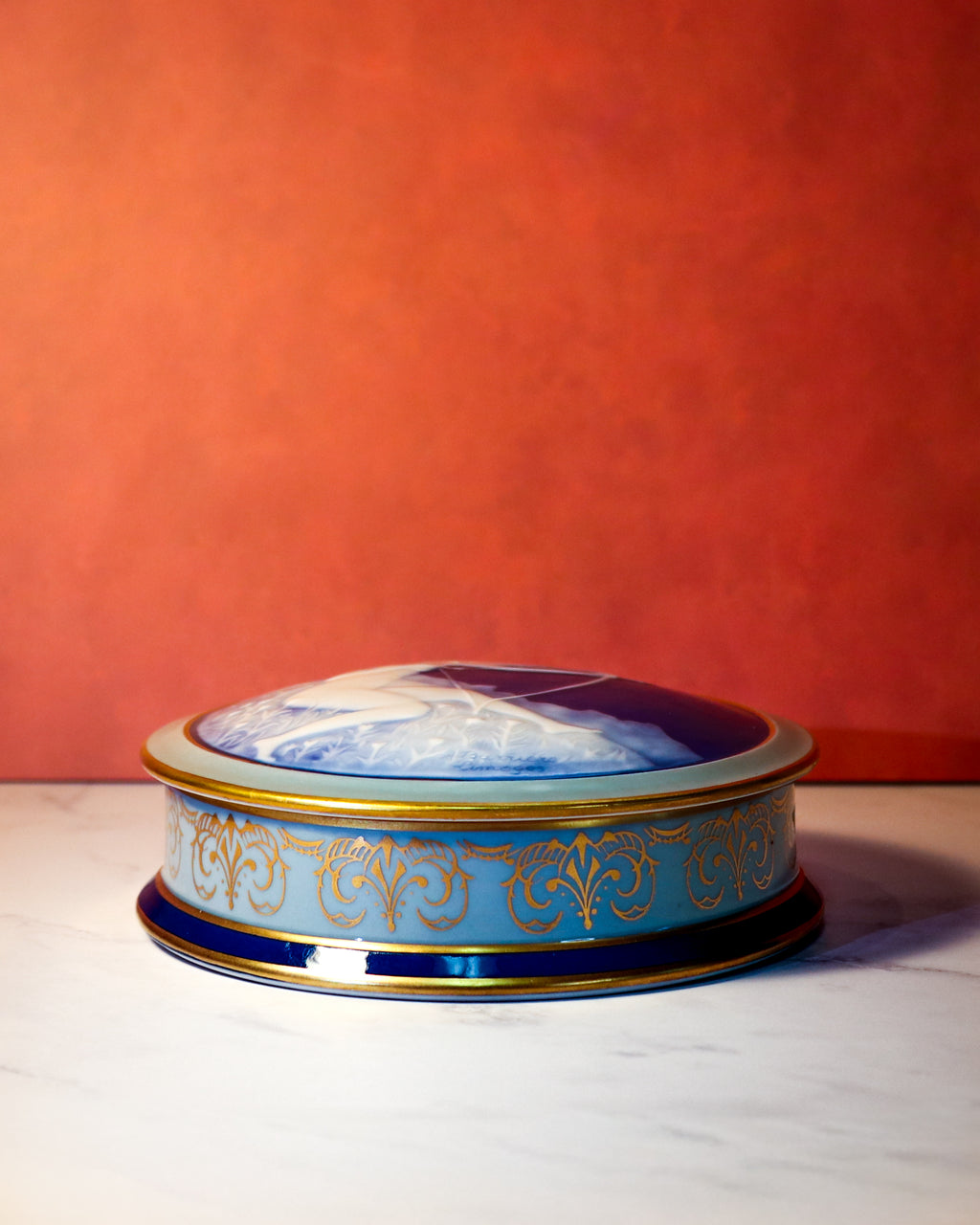 Rare Antoine Barrière Limoges France Porcelain Trinket Box – Pâte-sur-Pâte "L'Archère" Art Deco