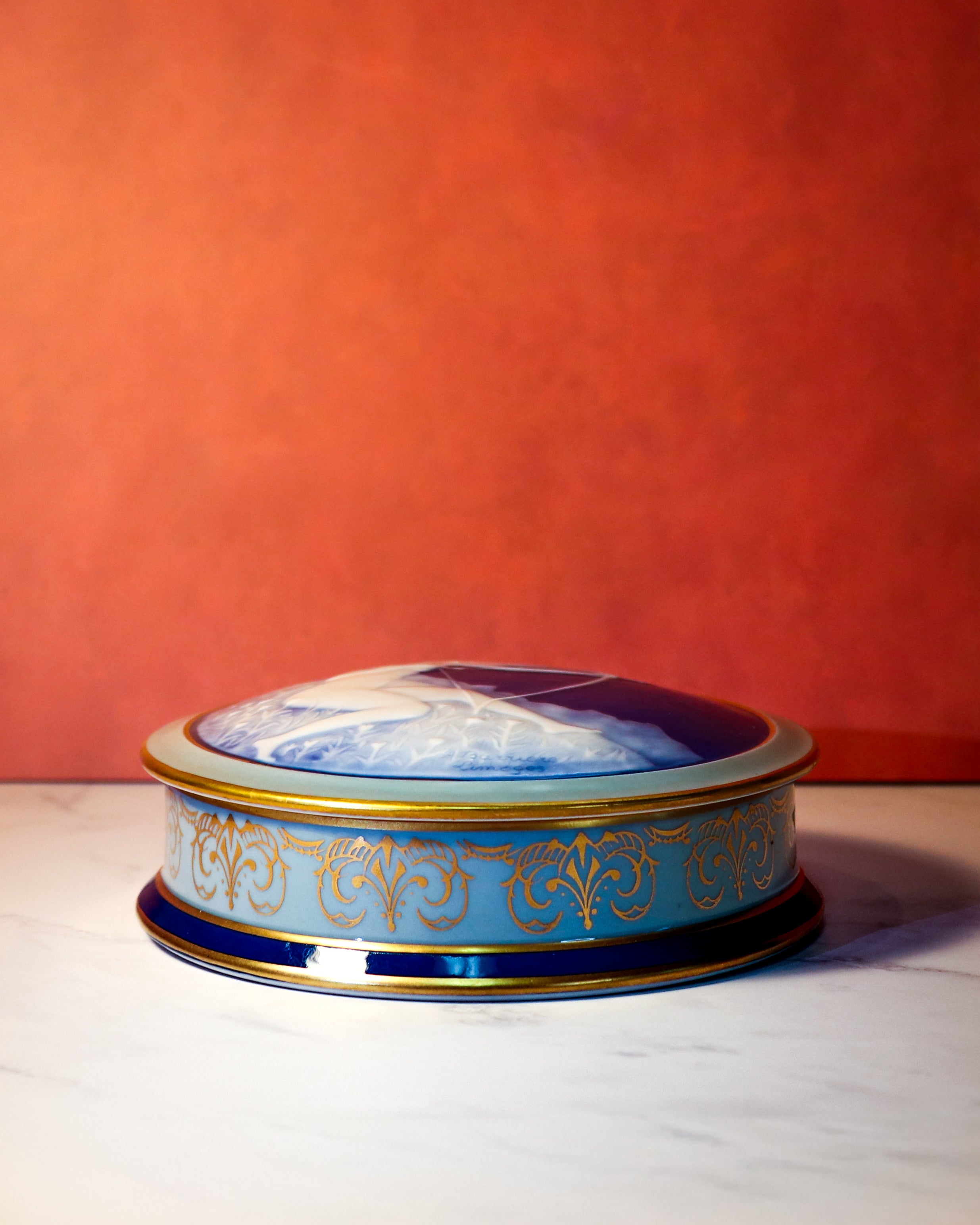 Rare Antoine Barrière Limoges France Porcelain Trinket Box – Pâte-sur-Pâte "L'Archère" Art Deco