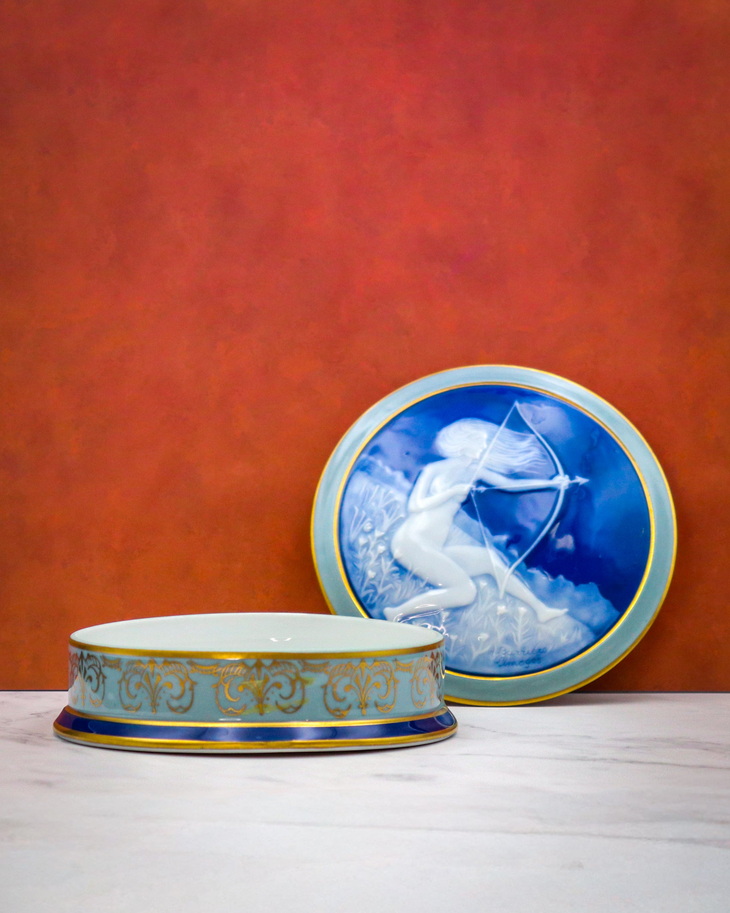 Rare Antoine Barrière Limoges France Porcelain Trinket Box – Pâte-sur-Pâte "L'Archère" Art Deco
