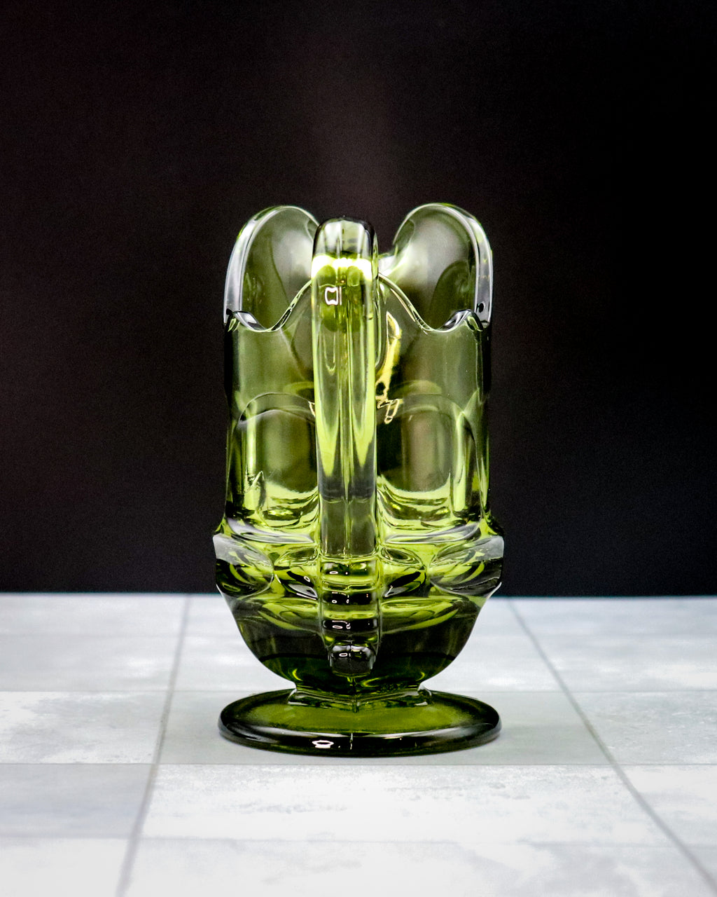 Vintage Fostoria Green Glass Creamer – Henry Ford Museum Exclusive Elegant Glass Pitcher