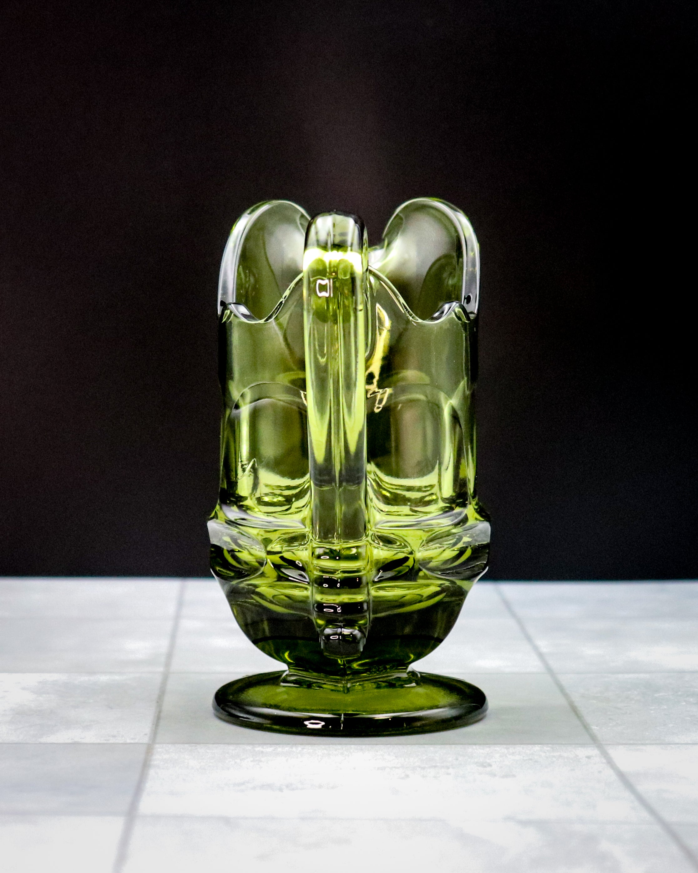 Vintage Fostoria Green Glass Creamer – Henry Ford Museum Exclusive Elegant Glass Pitcher