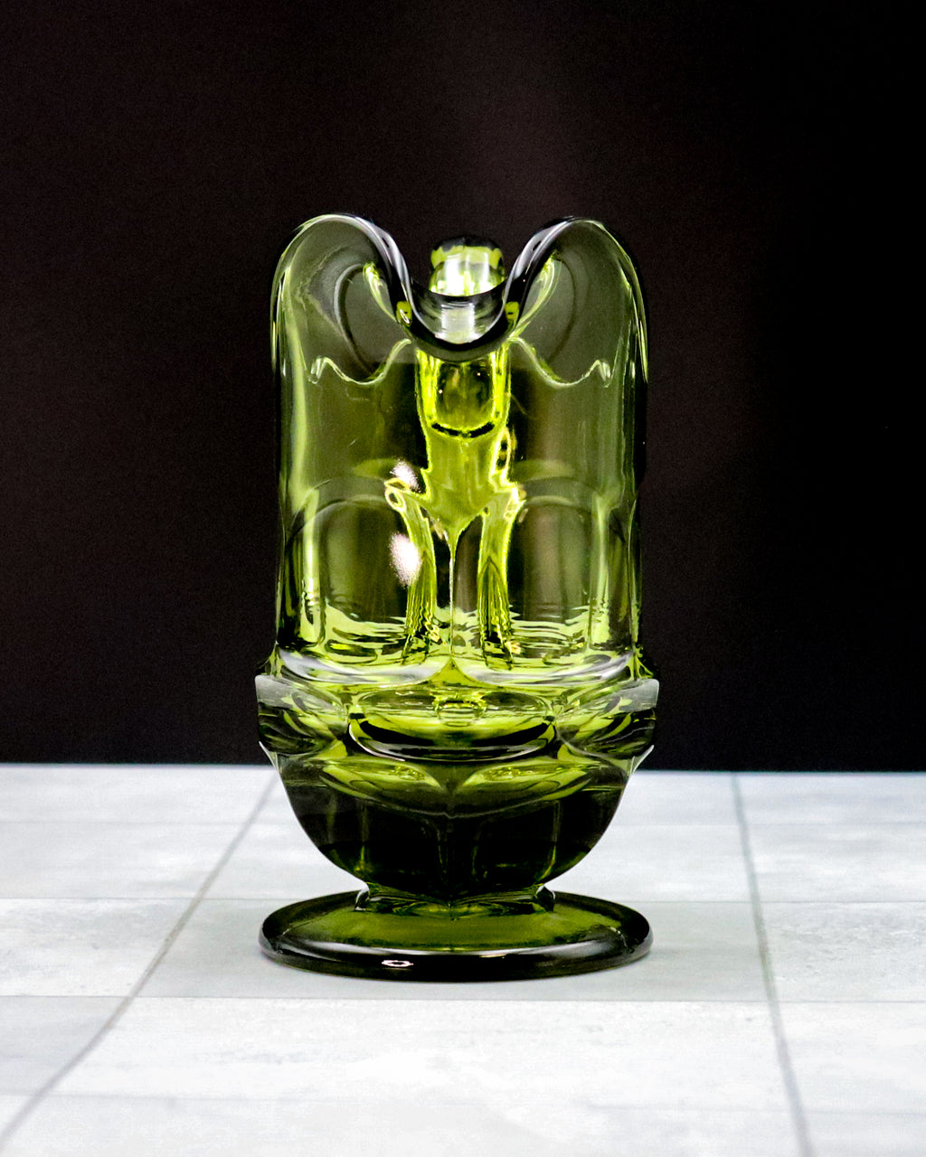 Vintage Fostoria Green Glass Creamer – Henry Ford Museum Exclusive Elegant Glass Pitcher